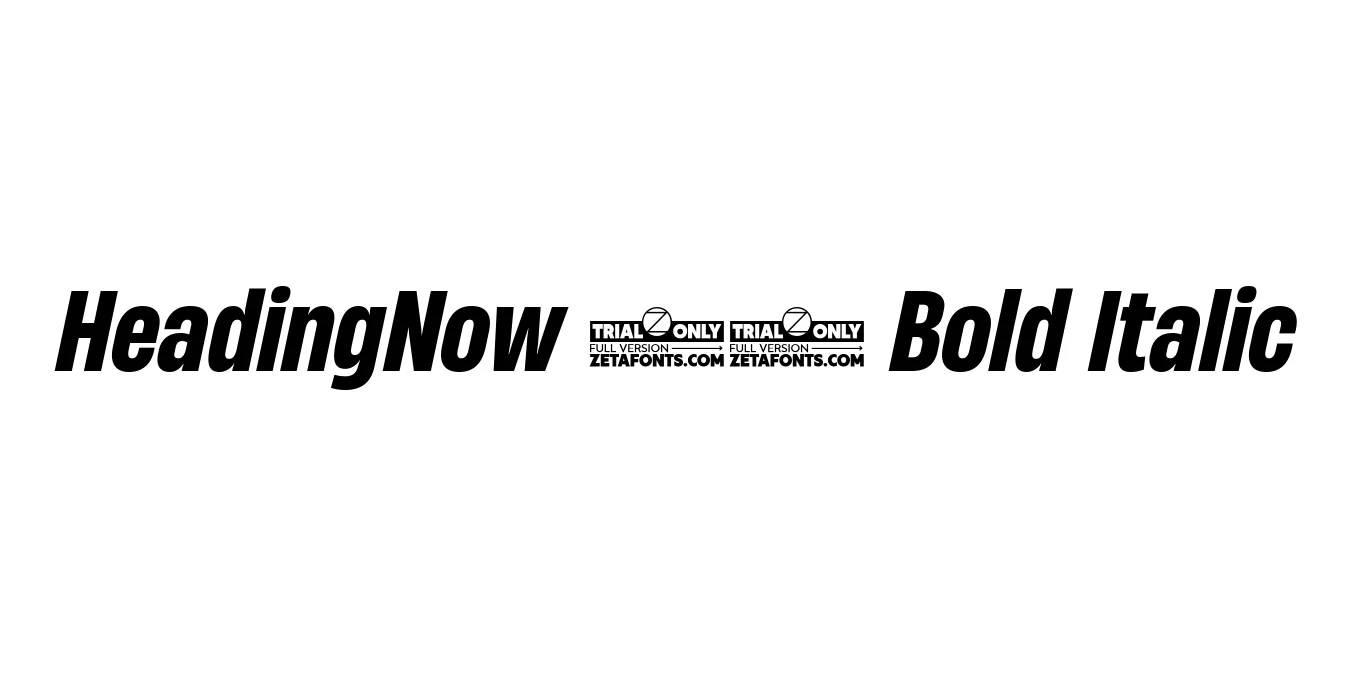 HeadingNow 54 Bold Italic Font Preview