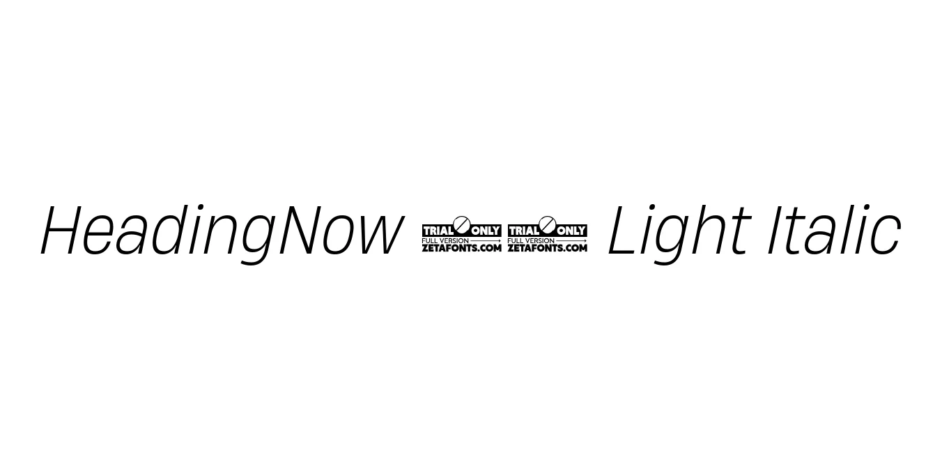 HeadingNow 62 Light Italic Font Preview