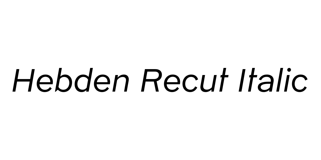 Hebden Recut Italic Font Preview