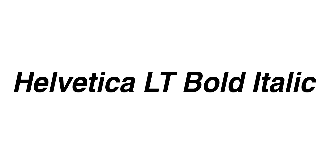 Helvetica LT Bold Italic Font Preview