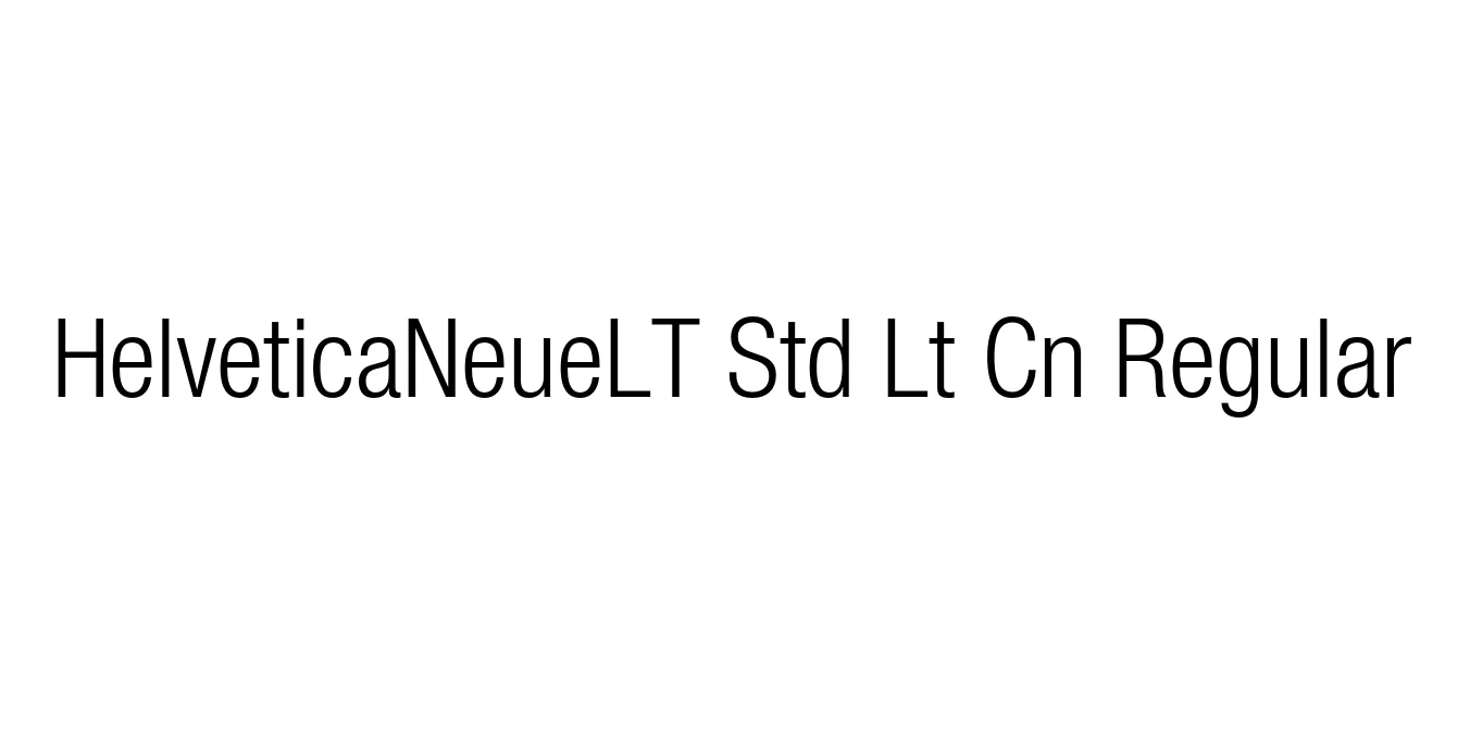 HelveticaNeueLT Std Lt Cn Regular Font Preview