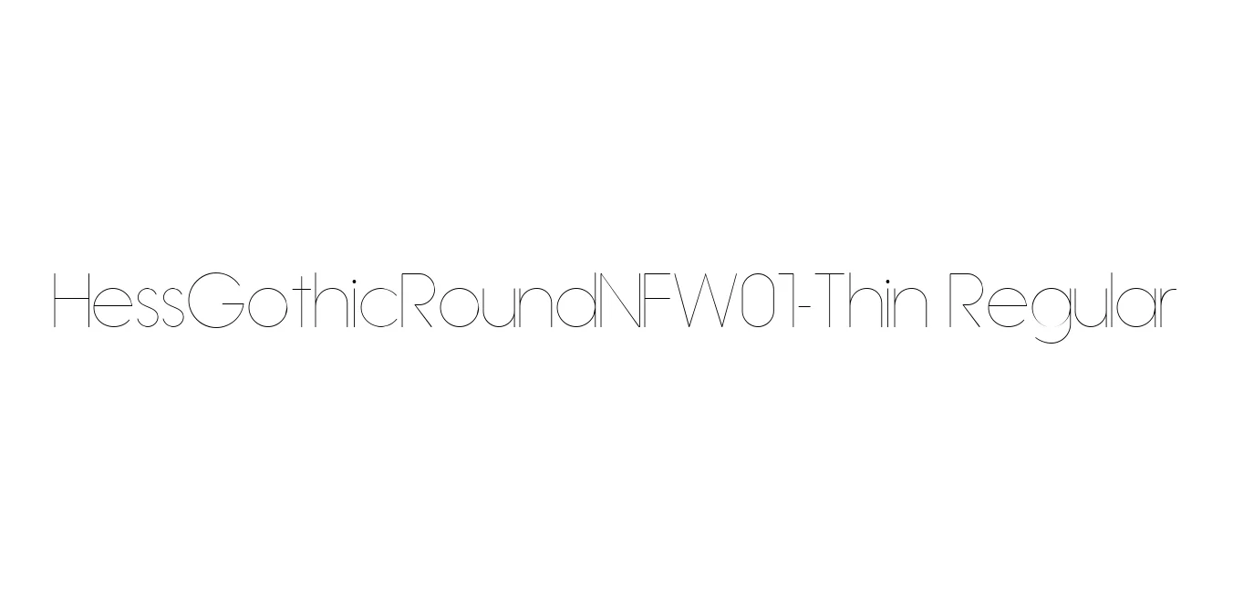 HessGothicRoundNFW01-Thin Regular Font Preview