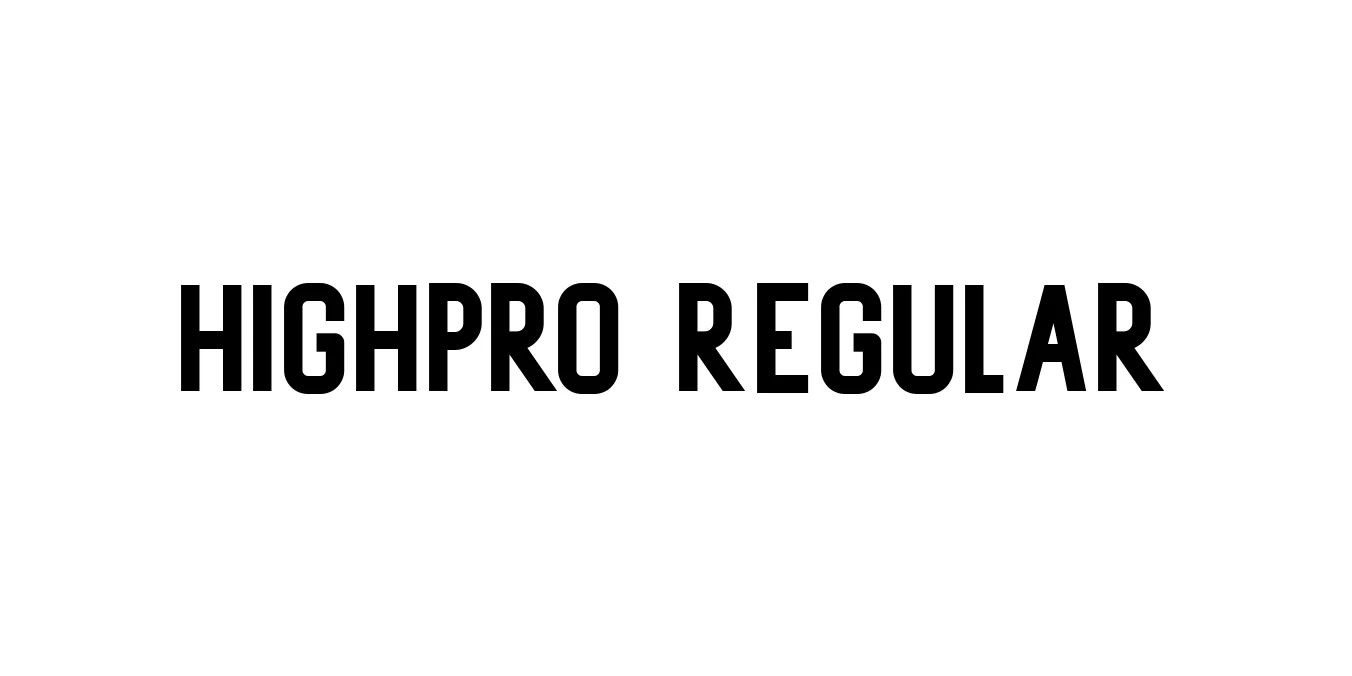 Highpro Regular Font Preview
