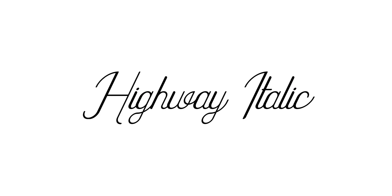 Highway Italic Font Preview