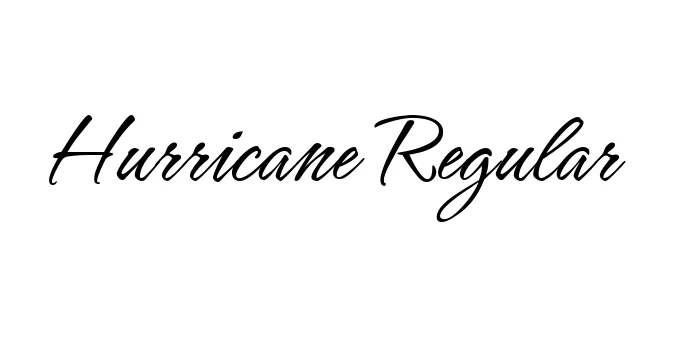 Hurricane Regular Font Preview