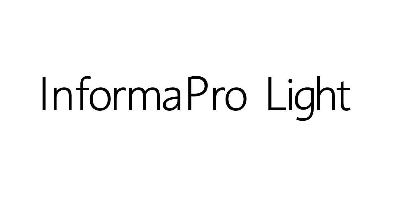 InformaPro Light Font Preview