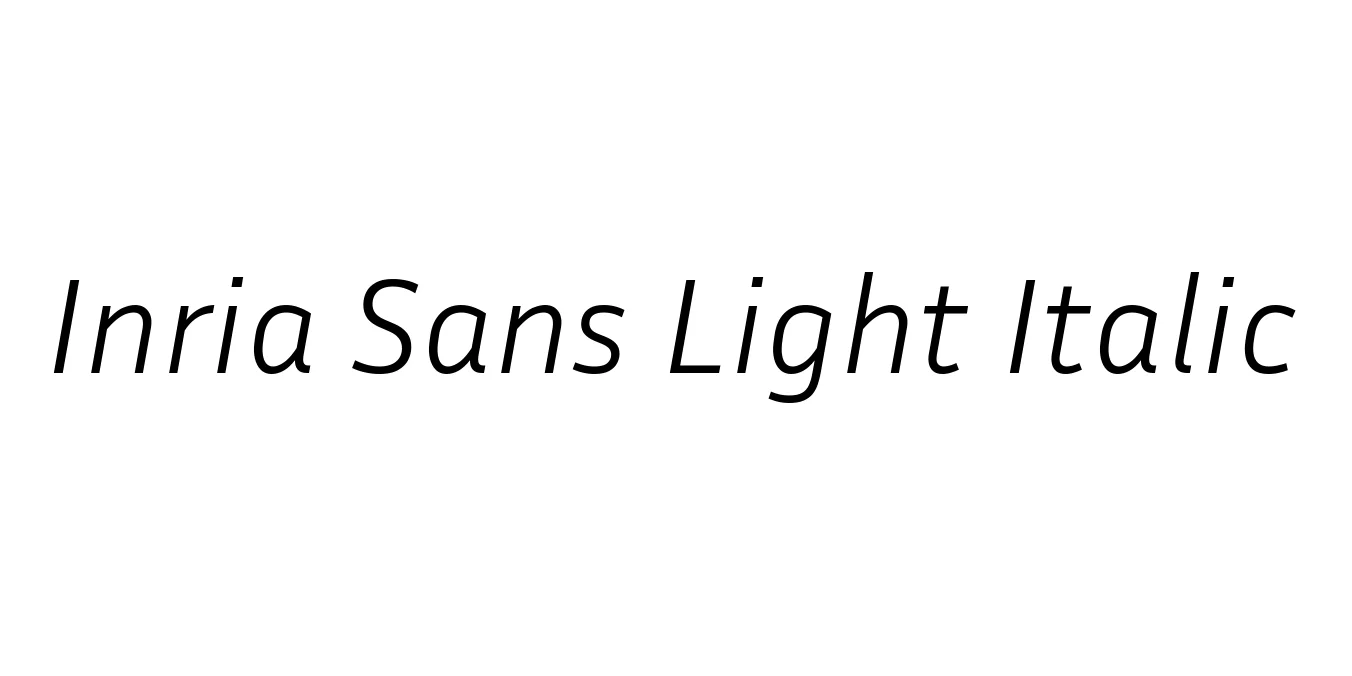 Inria Sans Light Italic Font Preview