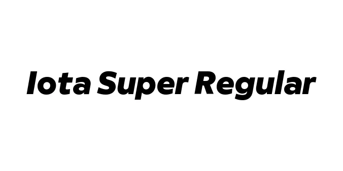 Iota Super Regular Font Preview
