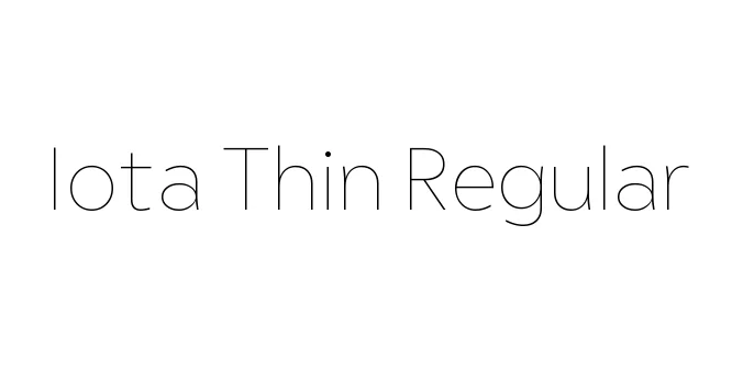 Iota Thin Regular Font Preview
