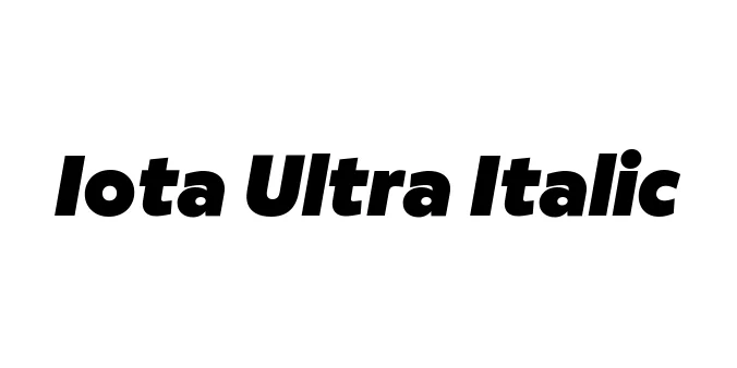 Iota Ultra Italic Font Preview