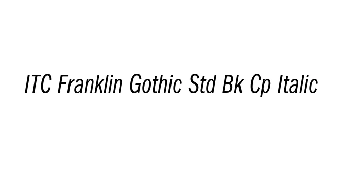 ITC Franklin Gothic Std Bk Cp Italic Font Preview