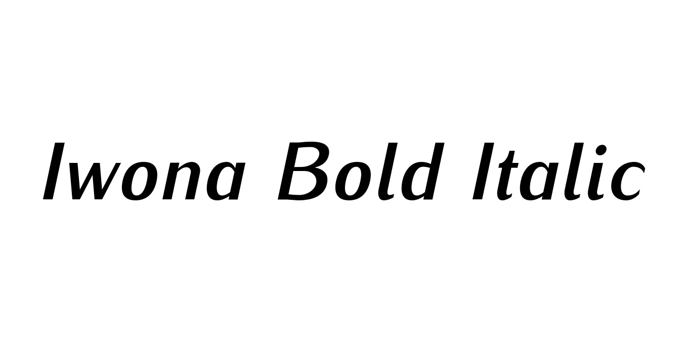 Iwona Bold Italic Font Preview