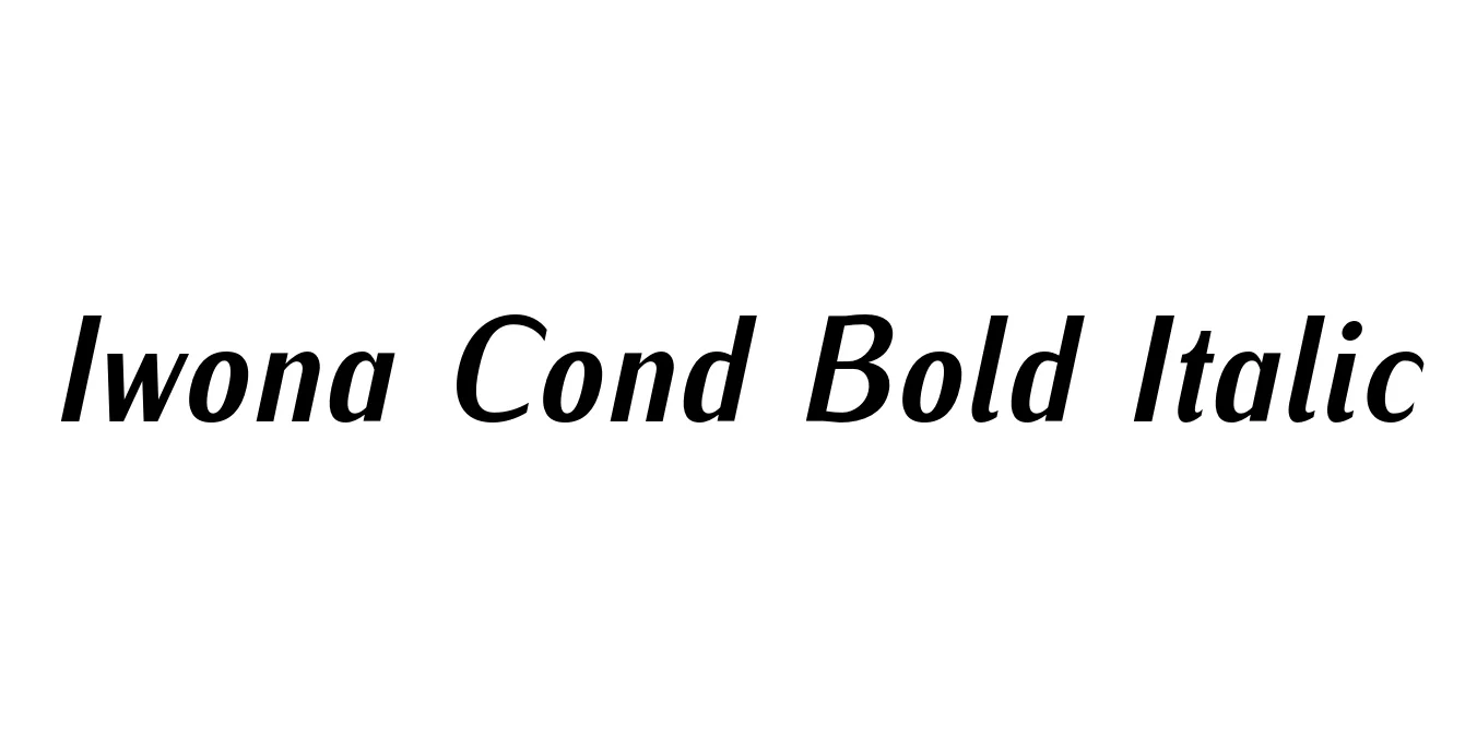 Iwona Cond Bold Italic Font Preview