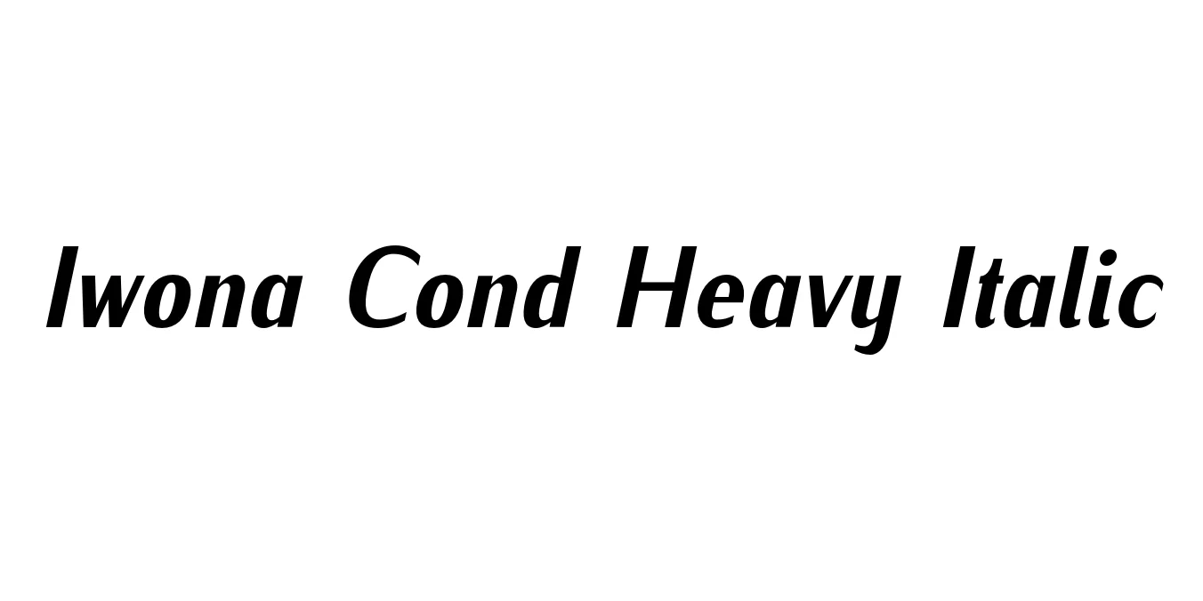 Iwona Cond Heavy Italic Font Preview