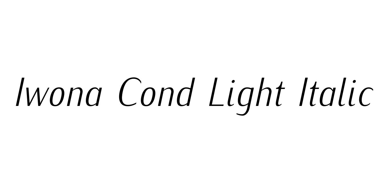 Iwona Cond Light Italic Font Preview