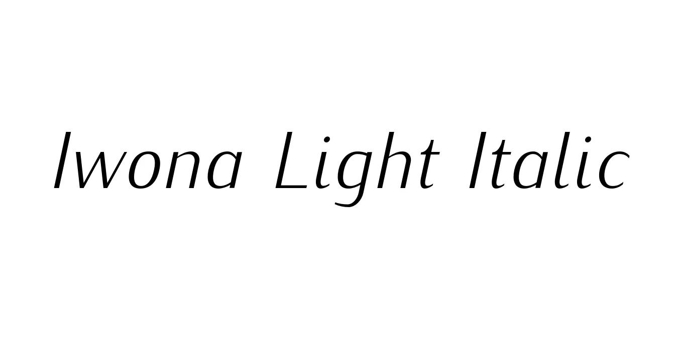 Iwona Light Italic Font Preview