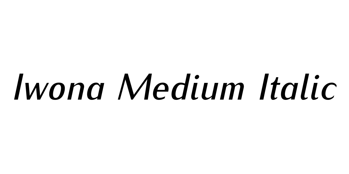 Iwona Medium Italic Font Preview
