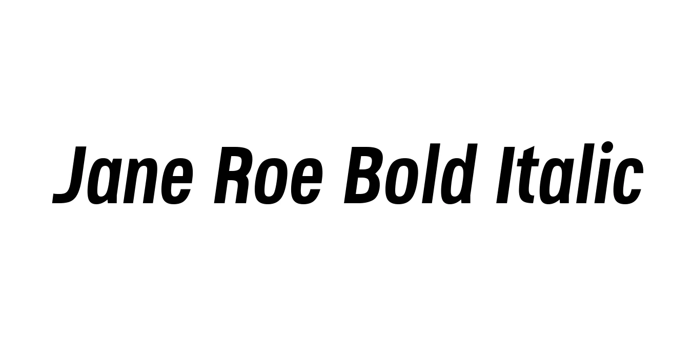 Jane Roe Bold Italic Font Preview