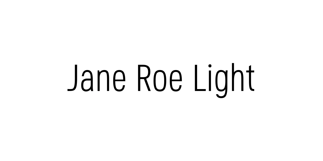 Jane Roe Light Font Preview