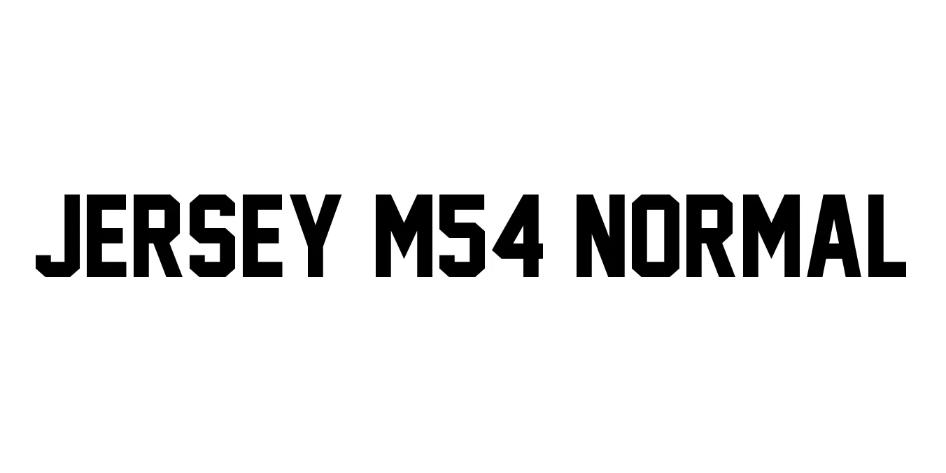 Jersey M54 Normal Font Preview