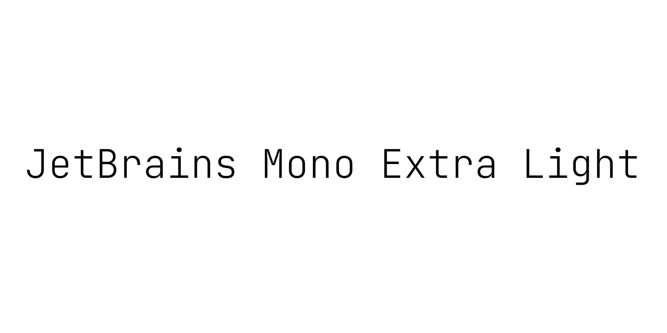 JetBrains Mono Extra Light Font Preview
