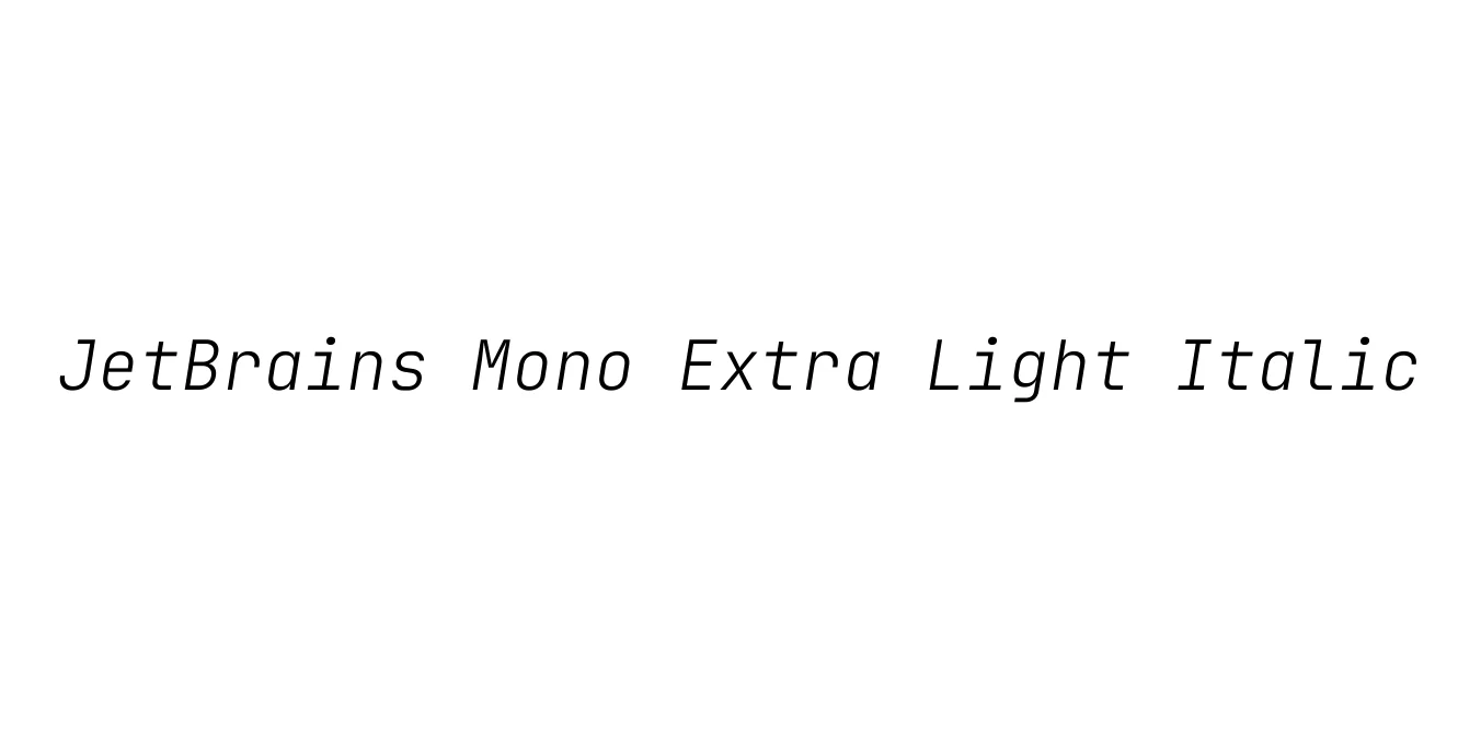 JetBrains Mono Extra Light Italic Font Preview