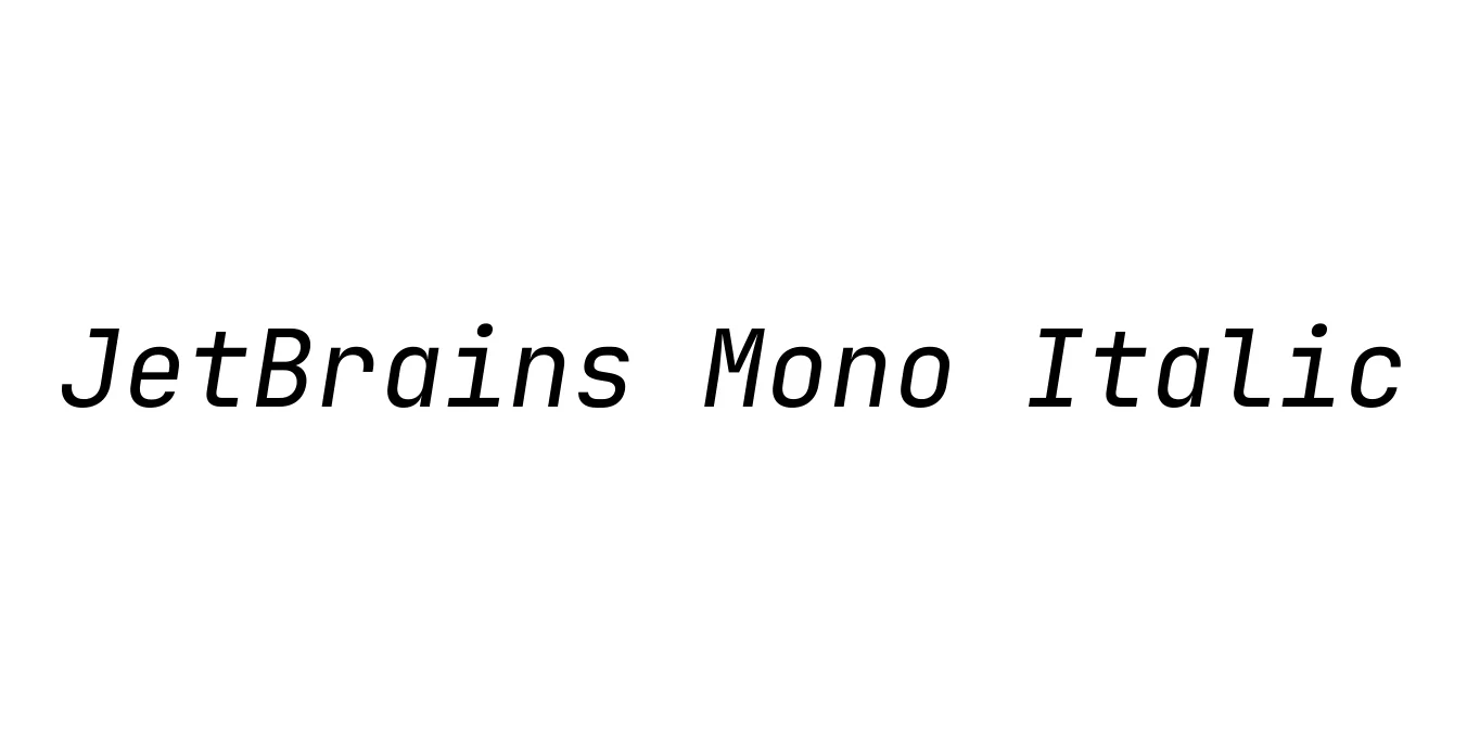 JetBrains Mono Italic Font Preview