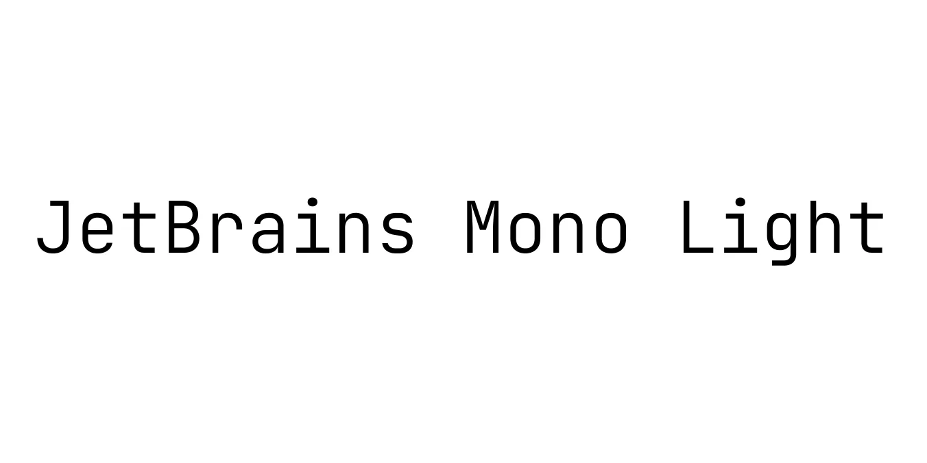 JetBrains Mono Light Font Preview