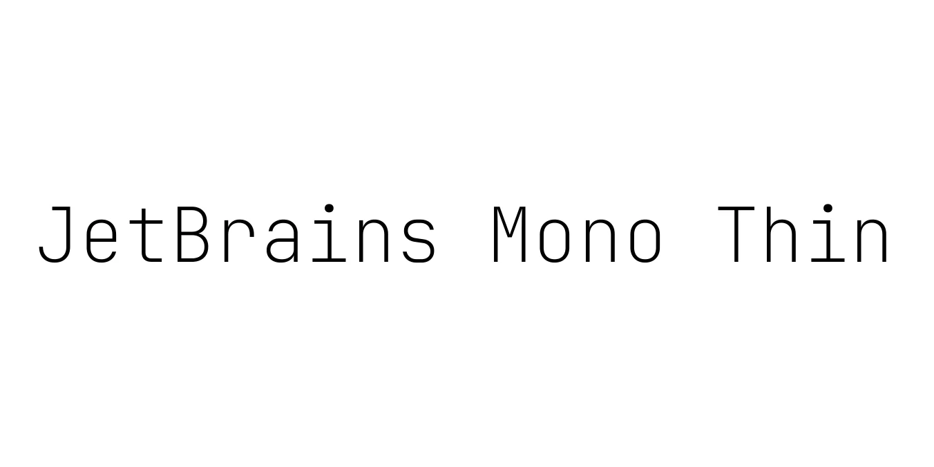 JetBrains Mono Thin Font Preview