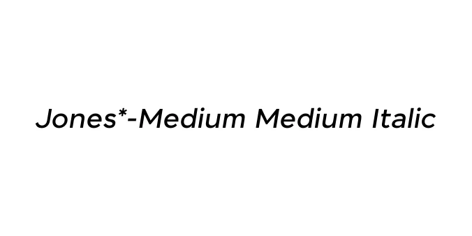 Jones*-Medium Medium Italic Font Preview
