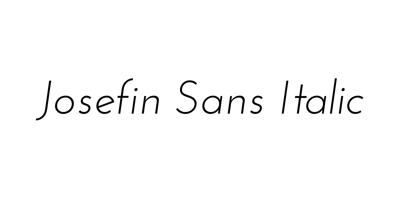 Josefin Sans Italic Font Preview