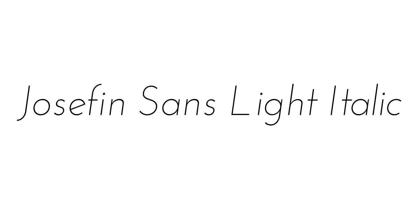 Josefin Sans Light Italic Font Preview