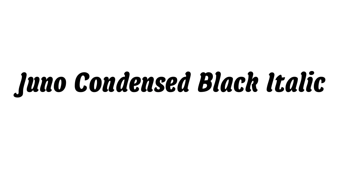 Juno Condensed Black Italic Font Preview