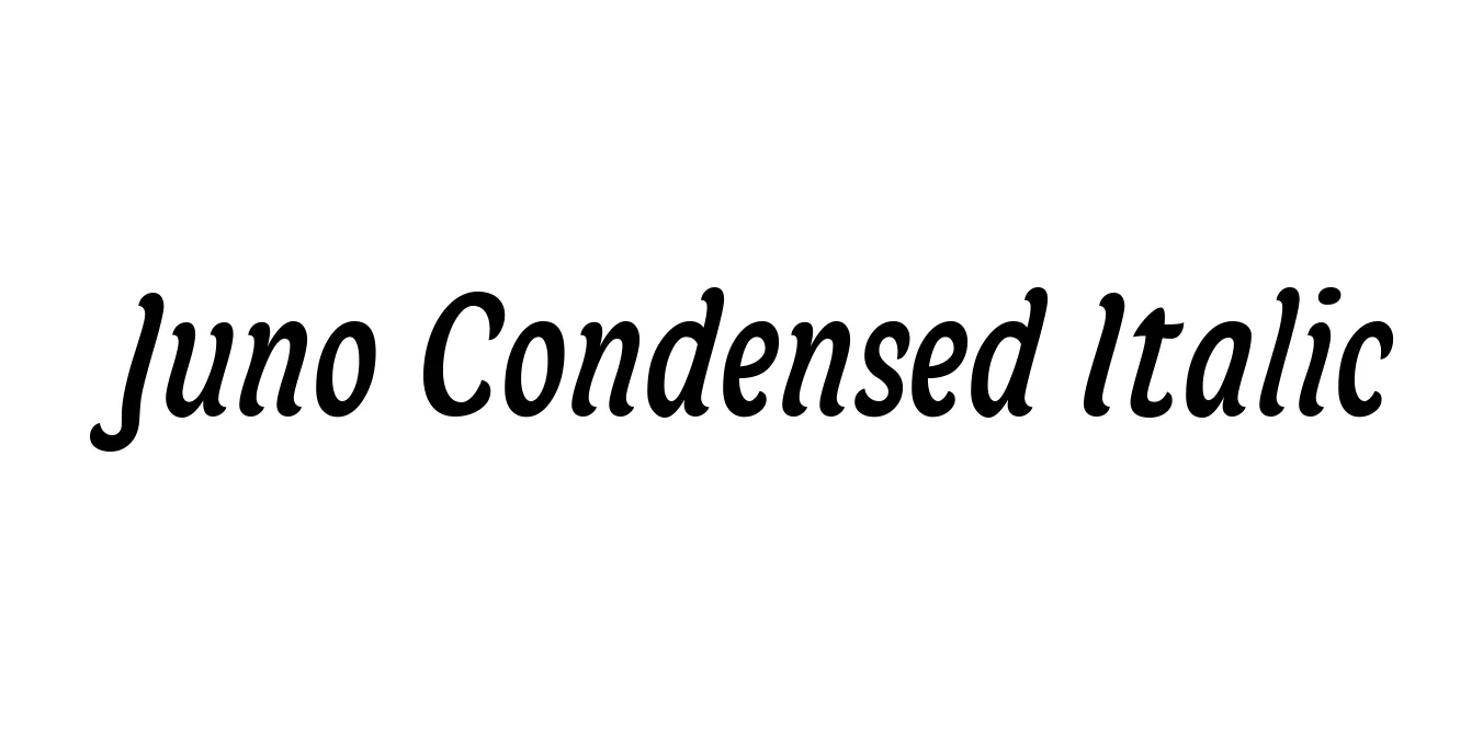 Juno Condensed Italic Font Preview