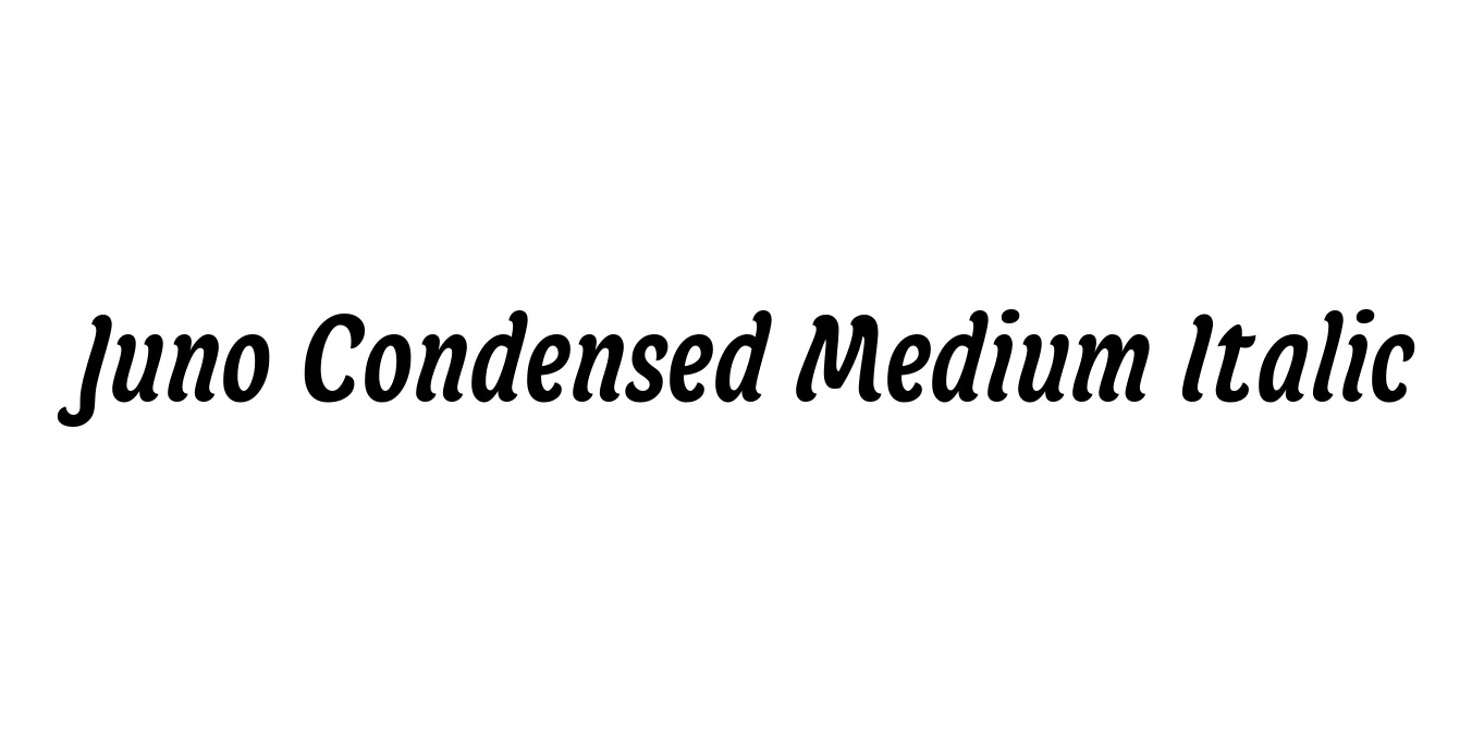 Juno Condensed Medium Italic Font Preview