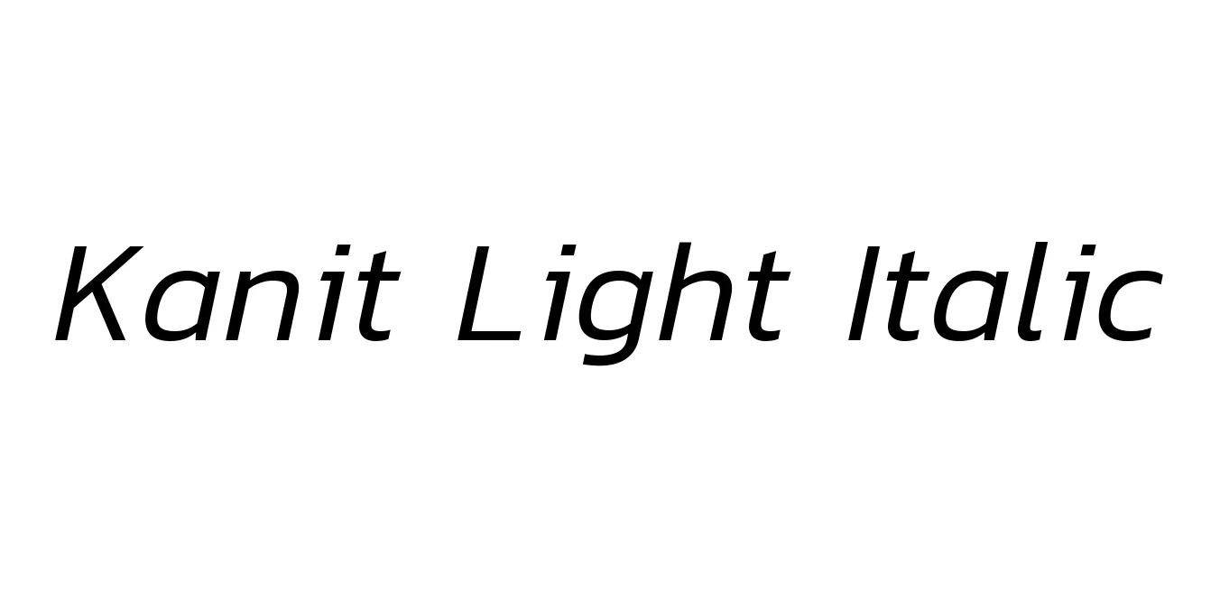 Kanit Light Italic Font Preview
