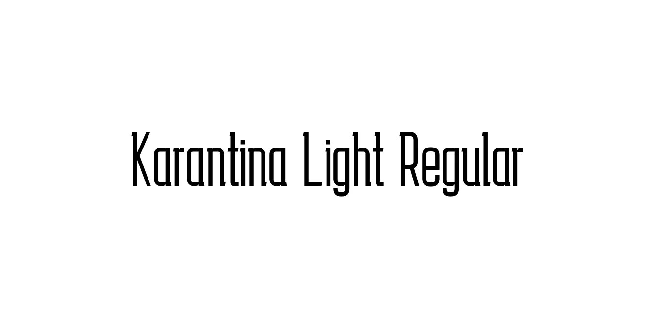 Karantina Light Regular Font Preview