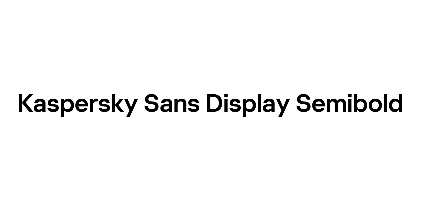 Kaspersky Sans Display Semibold Font Preview
