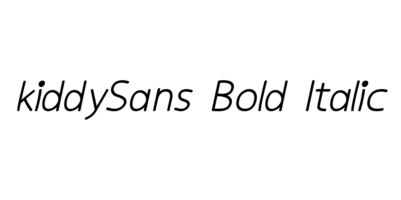 kiddySans Bold Italic Font Preview