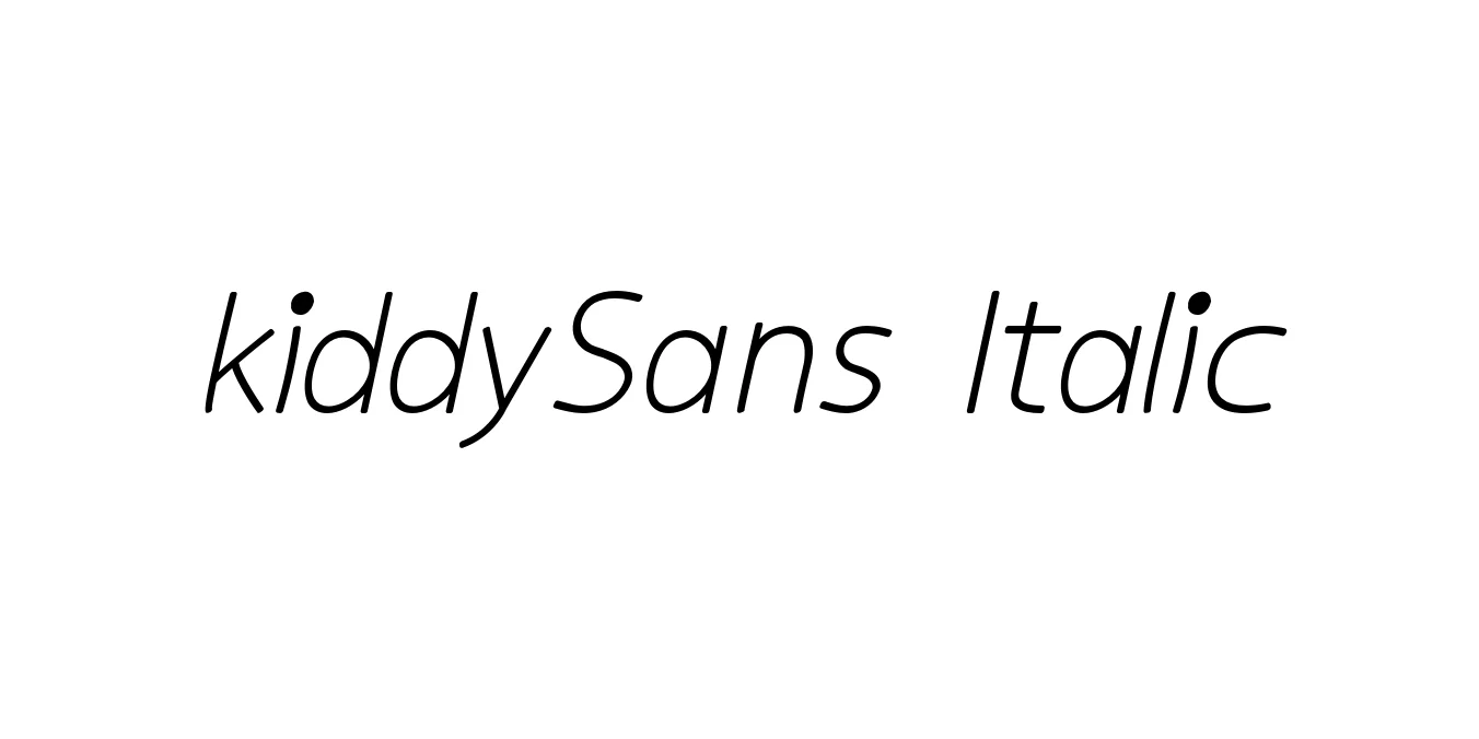 kiddySans Italic Font Preview