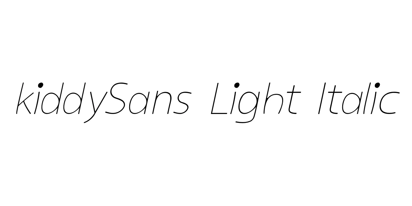 kiddySans Light Italic Font Preview