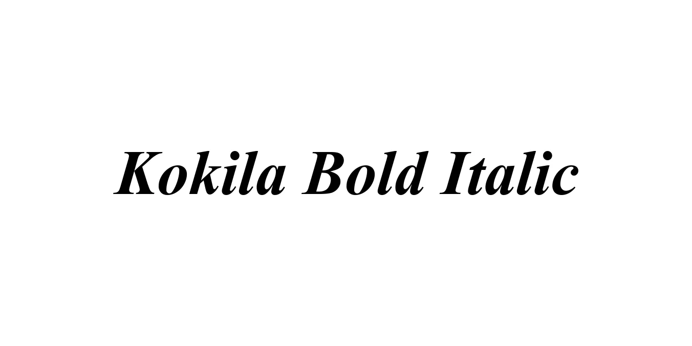Kokila Bold Italic Font Preview