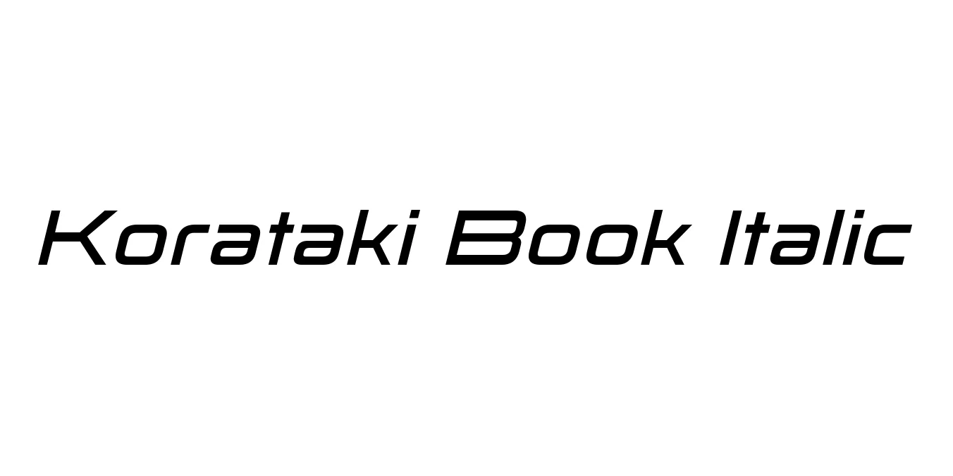 Korataki Book Italic Font Preview