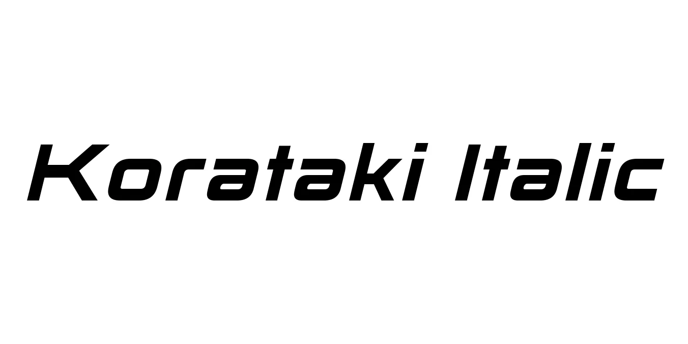 Korataki Italic Font Preview