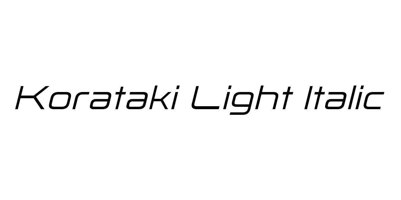 Korataki Light Italic Font Preview