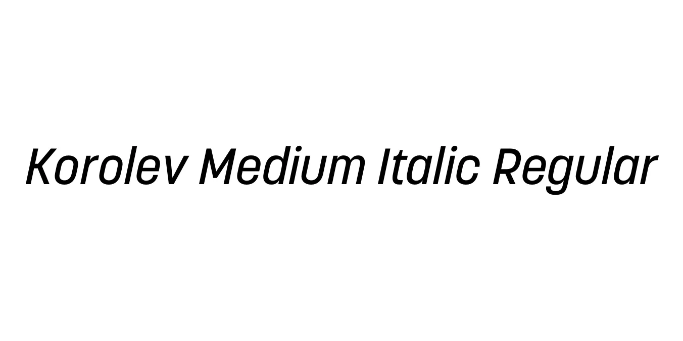 Korolev Medium Italic Regular Font Preview