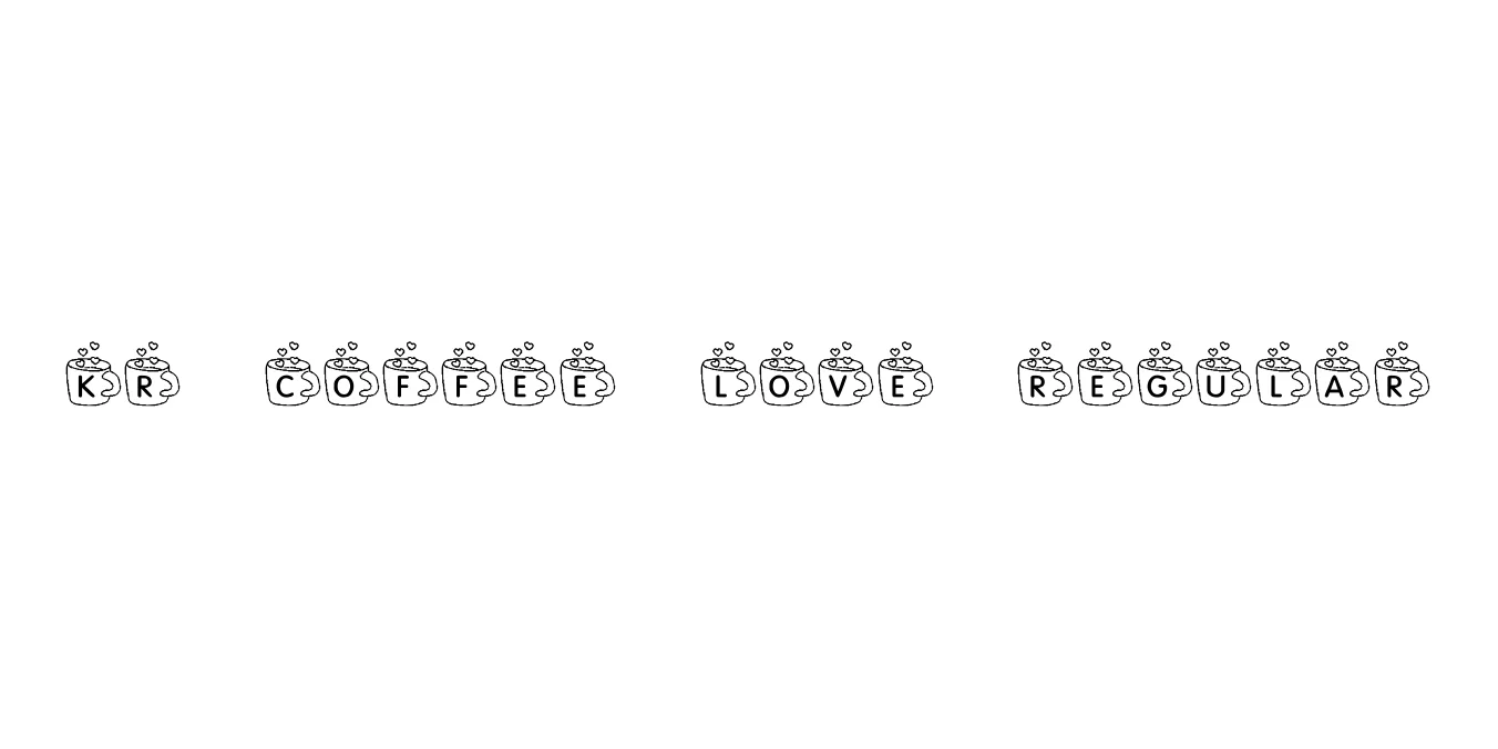 KR Coffee Love Regular Font Preview