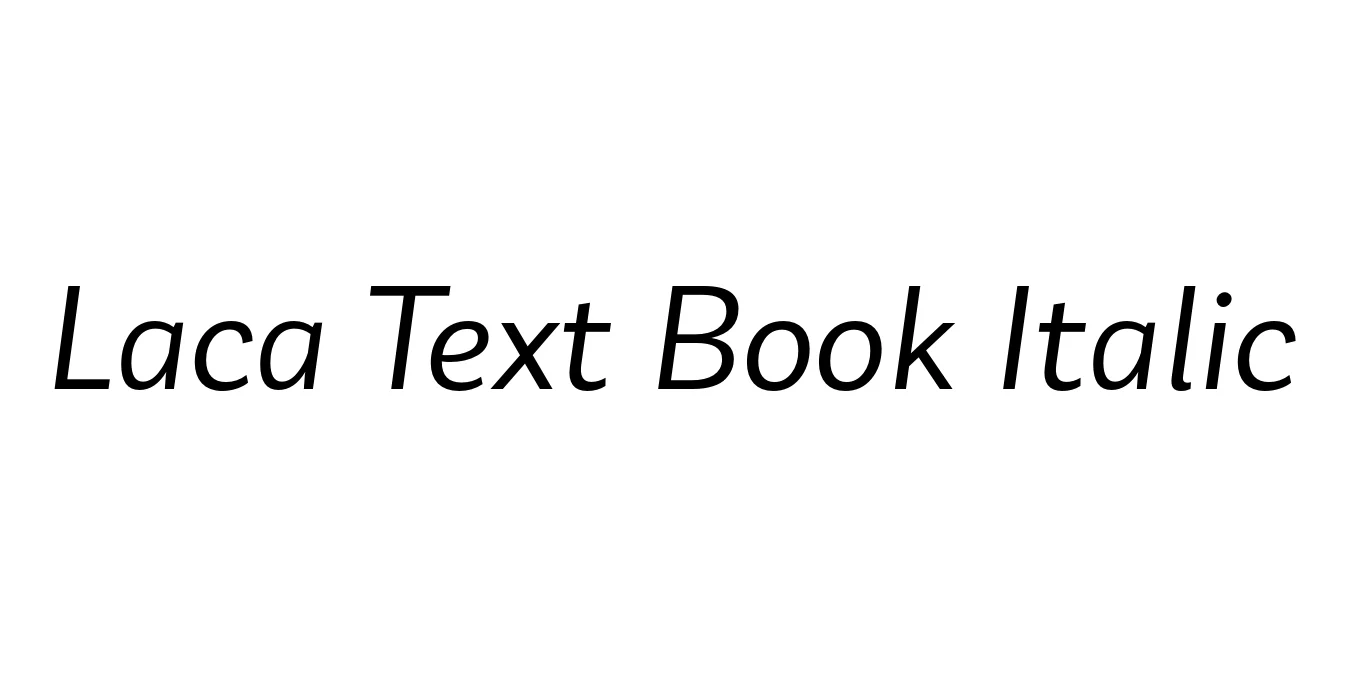 Laca Text Book Italic Font Preview