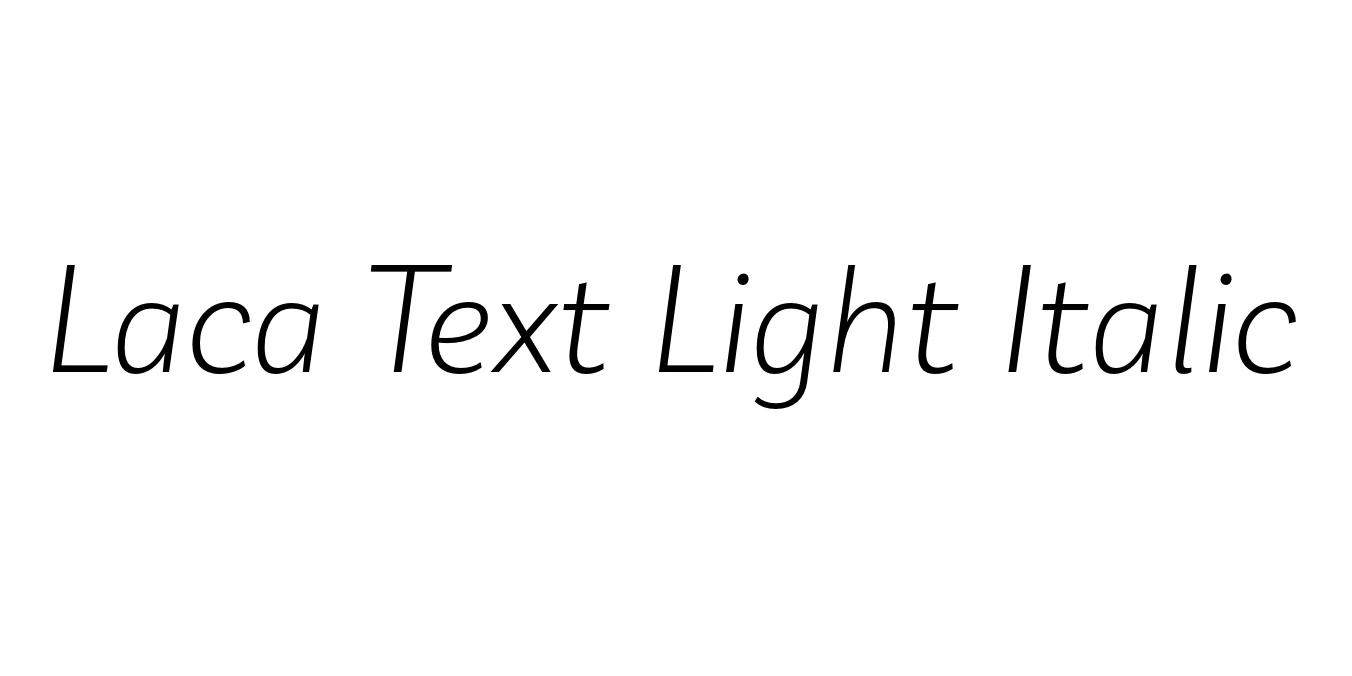 Laca Text Light Italic Font Preview