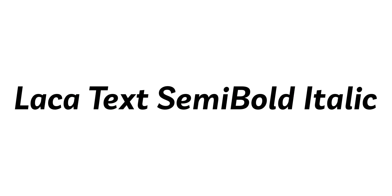 Laca Text SemiBold Italic Font Preview